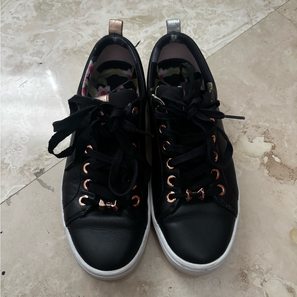 Ted Baker Black Sneakers with Metallic Accents